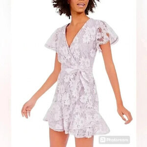 City studio Lace Faux-Wrap light pink City vibe dress size 3